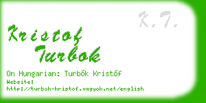 kristof turbok business card