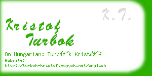 kristof turbok business card